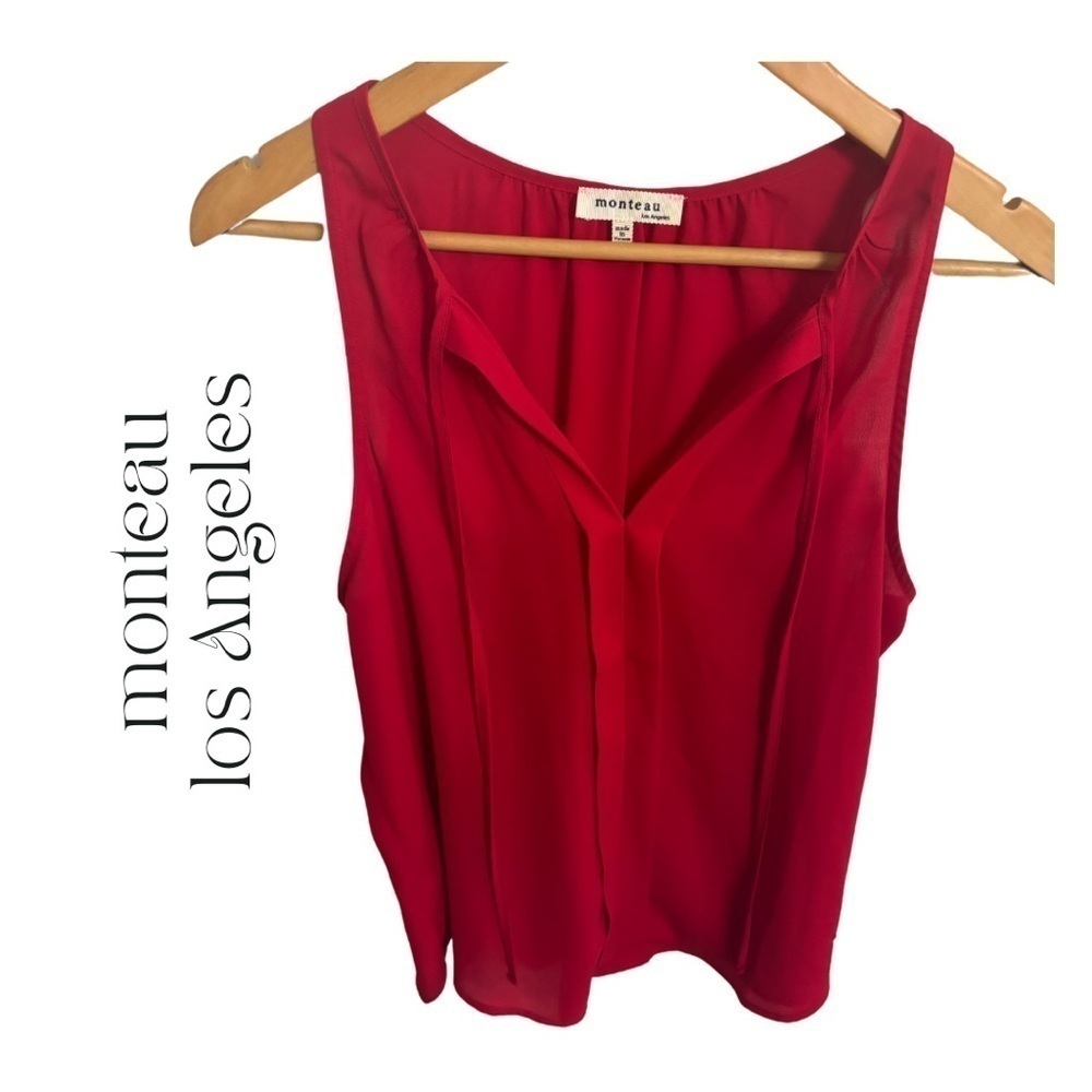 Monteau Los Angeles|Red Blouse|Large